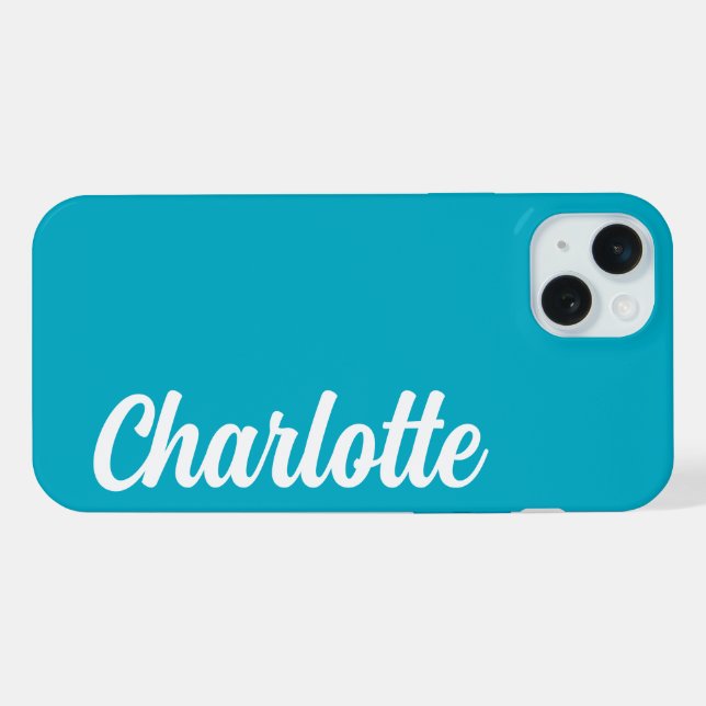 Personalized Name Stylish Modern Minimal Monogram iPhone Case (Back Horizontal)