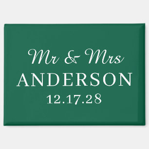 Personalized Name Stylish Modern Minimal Wedding Magnet