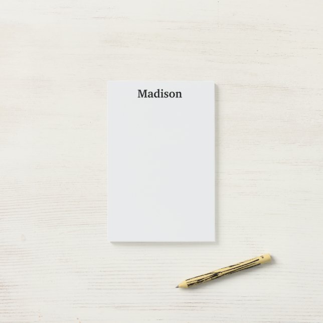 PERSONALIZED NAME STYLISH MODERN OFFICE SCHOOL  POST-IT NOTES (On Desk)