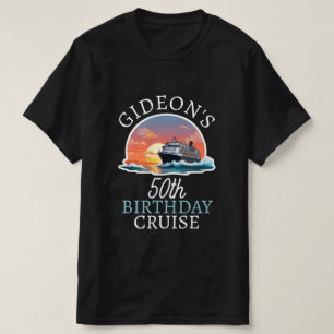 Personalized Name Sunset Cruise Boat Birthday T-Shirt