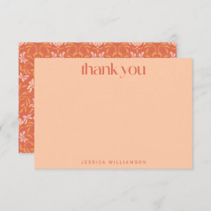 Personalized Name Terracotta Floral Bridal Shower Thank You Card