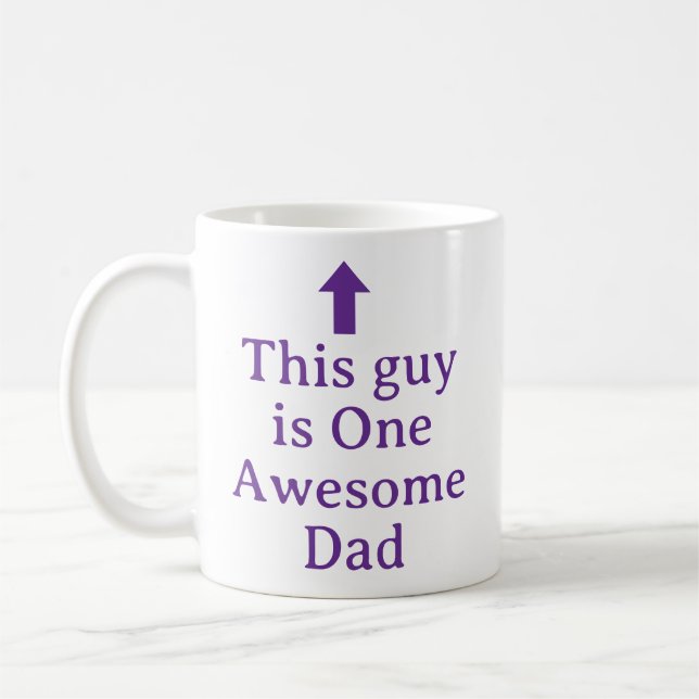 PERSONALIZED NAME & TEXT FUNNY SIMPLE STYLISH DAD COFFEE MUG (Left)