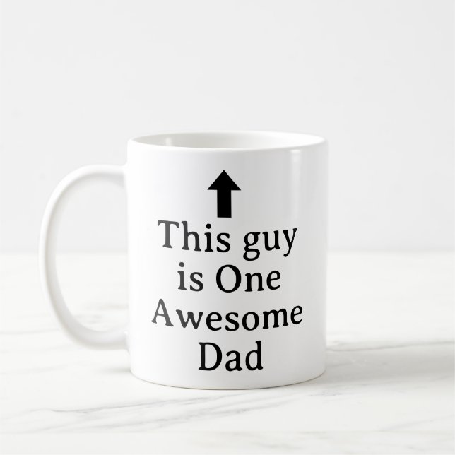 PERSONALIZED NAME & TEXT FUNNY SIMPLE STYLISH DAD COFFEE MUG (Left)