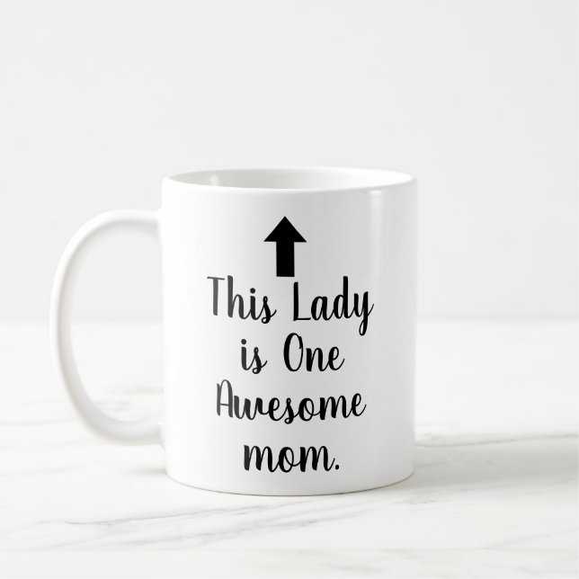 PERSONALIZED NAME & TEXT FUNNY SIMPLE STYLISH MOM COFFEE MUG (Left)