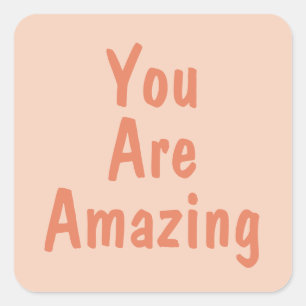 PERSONALIZED NAME & TEXT SIMPLE STYLISH MODERN  SQUARE STICKER