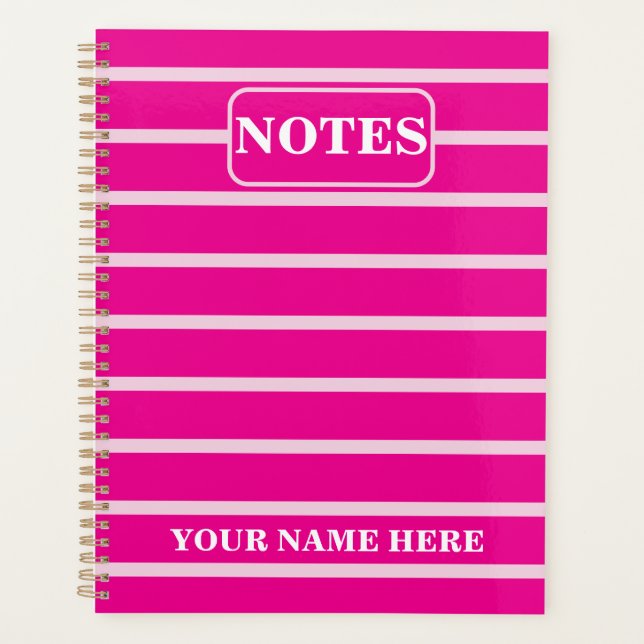 PERSONALIZED NAME & TEXT SIMPLE STYLISH NOTES  PLANNER (Front)