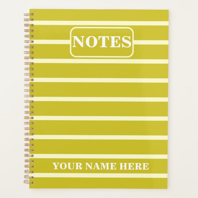 PERSONALIZED NAME & TEXT SIMPLE STYLISH NOTES  PLANNER (Front)