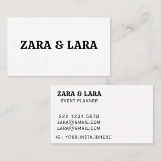 PERSONALIZED NAME TEXT SIMPLE STYLISH PROFESSIONAL BUSINESS CARD