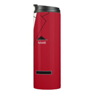 Personalized Name Thermal Tumbler Red Suit Necktie