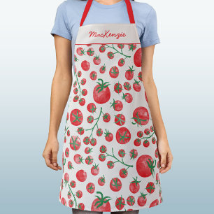 Personalized Name Tomato Pattern Apron