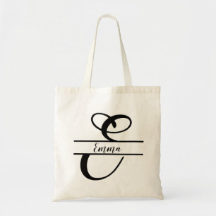 personalized name tote bag, custom letter E gift Bag