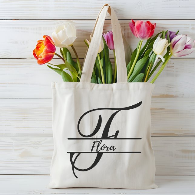 personalized name tote bag, custom letter F gift  Bag (Creator Uploaded)