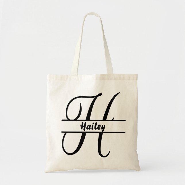 personalized name tote bag, custom letter H gift  Bag (Front)