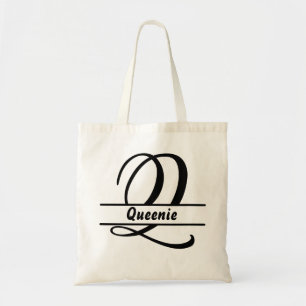 personalized name tote bag, custom letter Q gift Bag