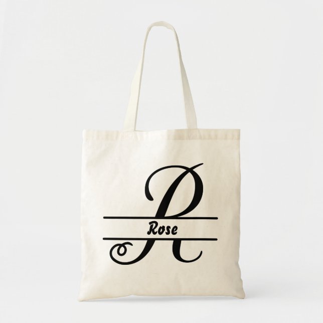 personalized name tote bag, custom letter R gift  Bag (Front)