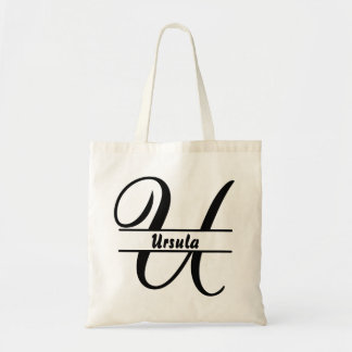 personalized name tote bag, custom letter U gift