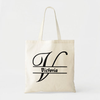 personalized name tote bag, custom letter V gift  Bag