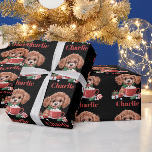 Personalized Name Toy Poodle Dog Lover Christmas Wrapping Paper