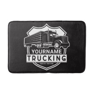Personalized NAME Trucking Big Rig Semi Trucker   Bath Mat