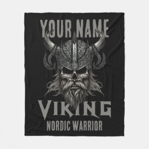 Personalized NAME Viking Warrior Heritage T-Shirt Fleece Blanket