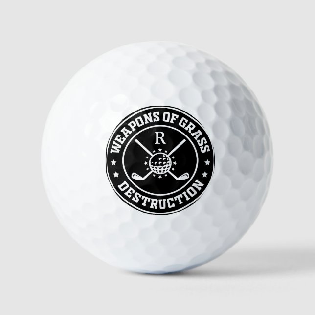 Personalized Name Weapons Of Grass Destruction Golf Balls (Front)