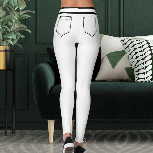 Personalized Name White And Black Stripes Fun Gift Leggings (Creator Uploaded)
