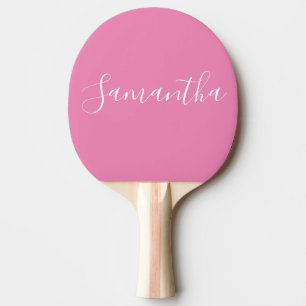 Personalized Name White Script On Pink Ping Pong Paddle