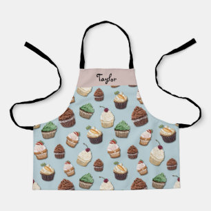 Personalized Name with Cupcake Pattern Apron