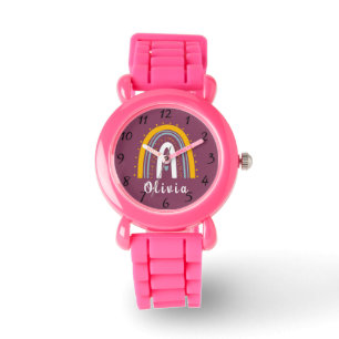 Personalized Name with Minimalist Boho Rainbow Watch