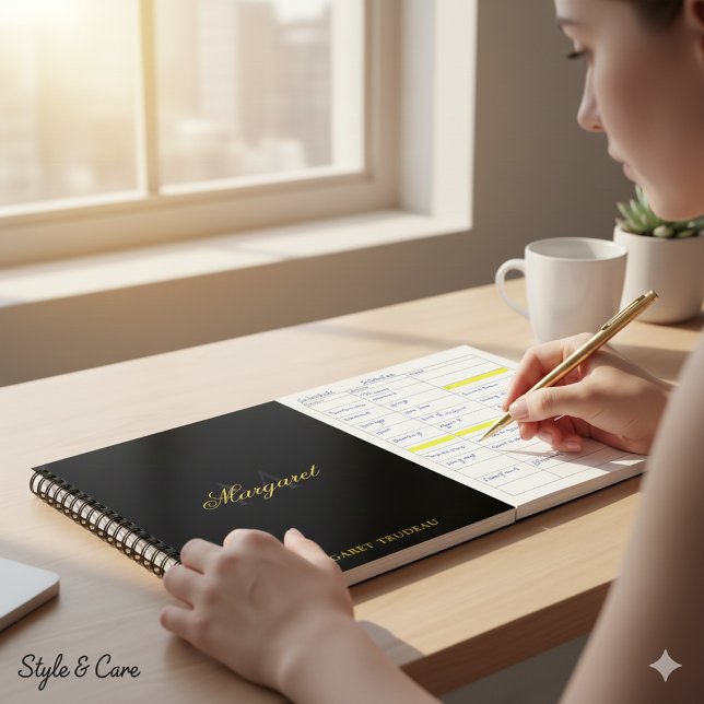 Personalized Name with Stylish Monogram Black Notebook (Personalized Name with Stylish Monogram Black Notebook)