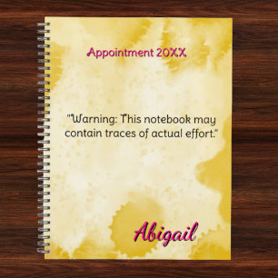 Personalized Name Yellow Watercolor Appointment Planner
