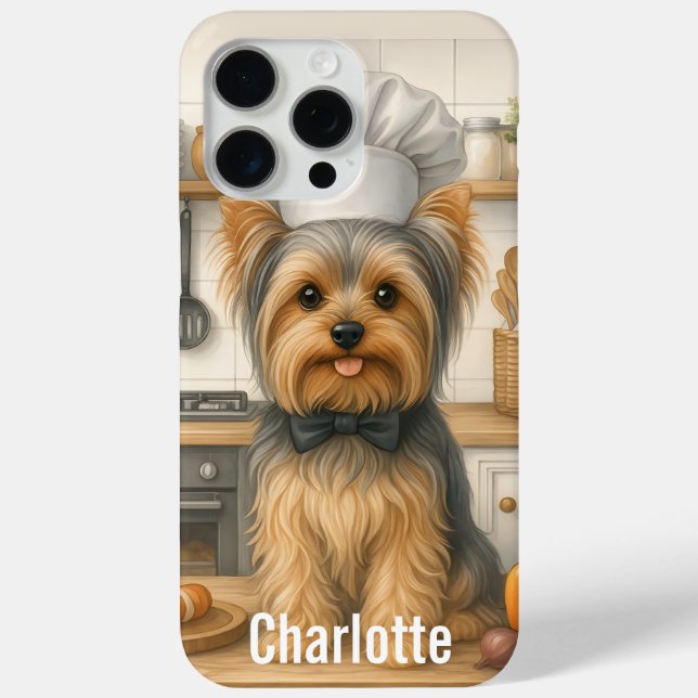 Personalized Name Yorkshire Terrier Dog Chef Case-Mate iPhone Case (Back)