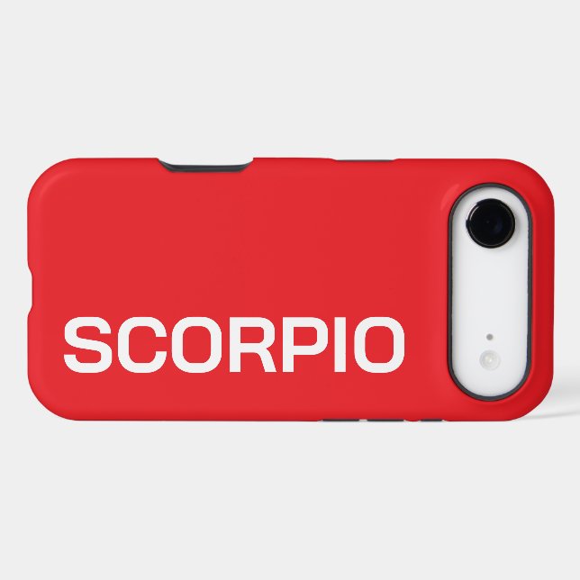 PERSONALIZED NAME ZODIAC SIGN STYLISH MODERN RED (Back Horizontal)