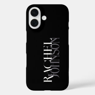 Personalized Names Black Gray  iPhone 16 Case