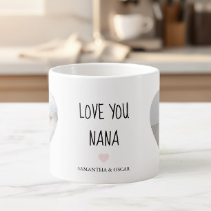 Personalized Nana with Photos   Love You Nana   Espresso Cup