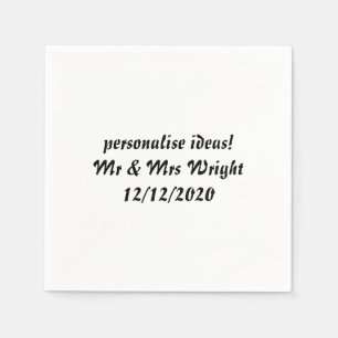 Personalized napkins. Add your own text Napkin