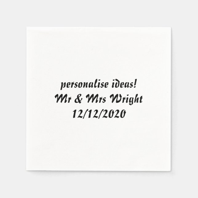 Personalized napkins. Add your own text Napkin (Front)
