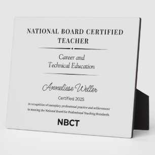 Personalized National Board Certified Teacher  Plaque
