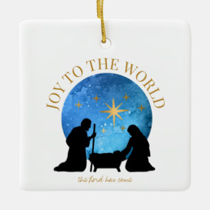 Personalized Nativity Christmas Ceramic Ornament