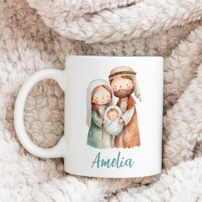 Personalized Nativity Christmas Coffee Mug Gift (Christmas Coffee Mug Holy Family)