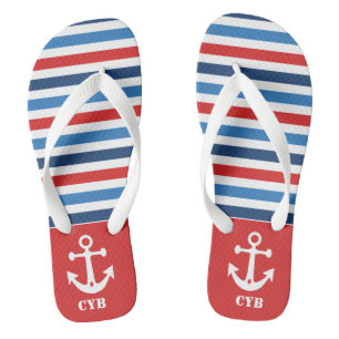 Personalized Nautical Anchor Flip Flops
