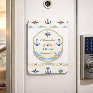 Personalized Nautical Honeymoon Crest Magnet
