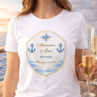 Personalized Nautical Honeymoon Crest Tri-Blend Shirt
