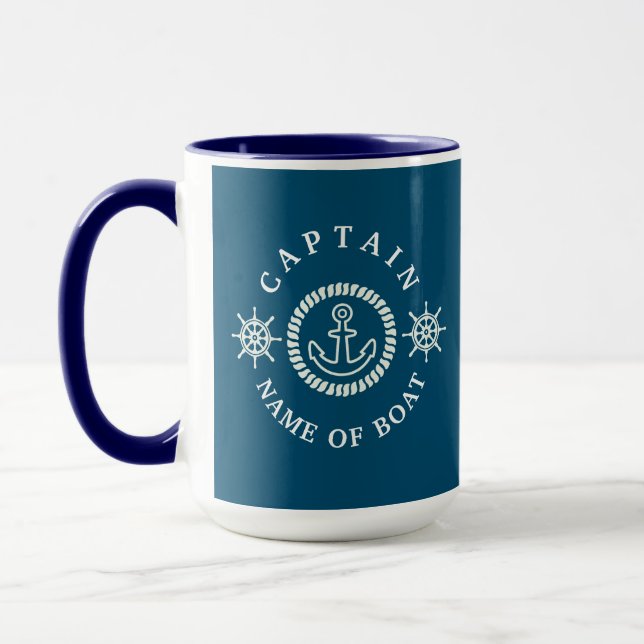 Personalized Nautical Mug Captain/Boat Names (Left)