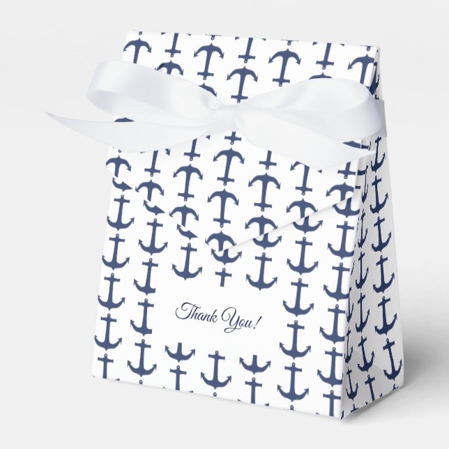 Personalized Nautical Theme Party Favor Box (Front Side)