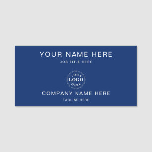 Personalized Navy Blue 3" X 1.5" Rectangle Name Tag