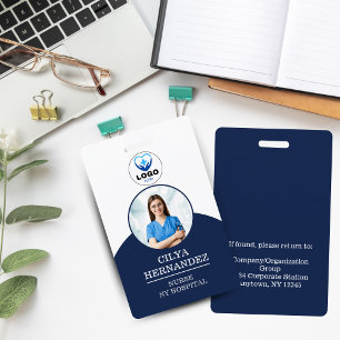 Personalized Navy Employee Photo ID Badge
