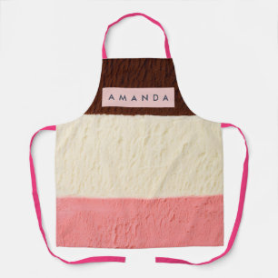 Personalized Neapolitan Ice Cream Stripe Apron