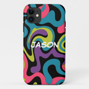 Personalized Neon Abstract Pattern — Retro Design Case-Mate iPhone Case