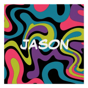 Personalized Neon Abstract Pattern — Retro Design Poster